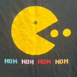 PACMAN NOM NOM NOM T shirt S Men customized to Miss PAC Man